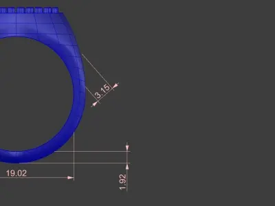 Diamond Signet Ring Size 9 Round Gold Silver Platinum Jewelry 3D print model