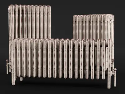Cast Iron radiator set 3D model