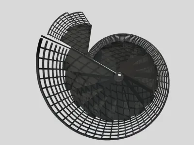 Modular Spiral Staircase Low-poly 3D model