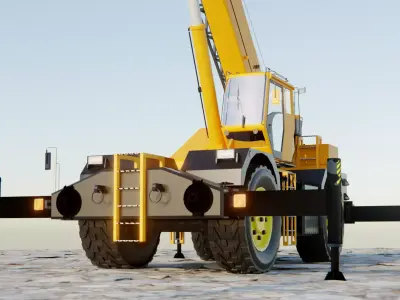 Mobile Crane Truck - High-Quality Construction Crane Low-poly 3D model