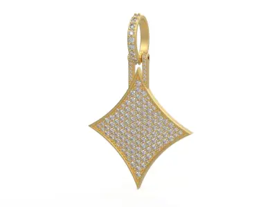 Model 1129 Playing Cards Diamonds Iced Out Pendant Large 40mm 3D print model