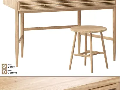 La Redoute Interieurs Briniac Oak Desk 3D model