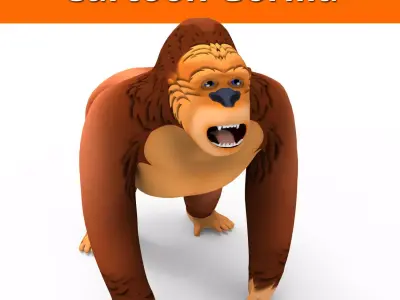 3D cartoon Gorilla Models game ready low poly Low-poly 3D model