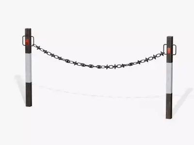 Chain Barrier D Low-poly 3D model