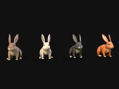 Mobile Rabbit Low-poly 3D model