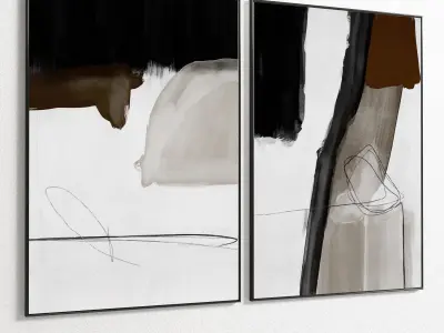 Plaster Two Photo Frame 104 Low-poly 3D model