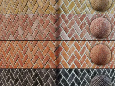Brick-Diagonal-4Color 4k Texture