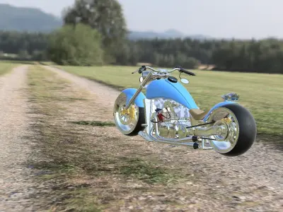 Custom Chopper Low-poly 3D model