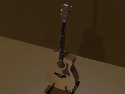 Acoustic Guitar Taylor 114ce  With Stand Low-poly 3D model