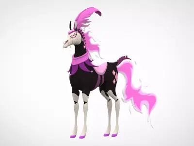 Pink Circus Horse  3D model