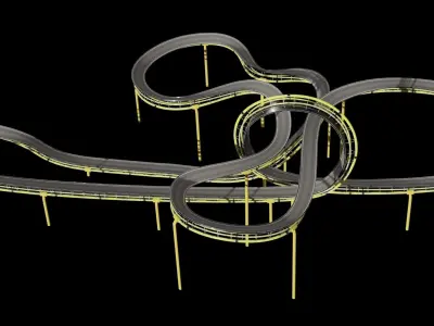 Acrobatic Track Low-poly 3D model