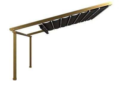 Motorized Pergola 5 brass furniture matte 3D model