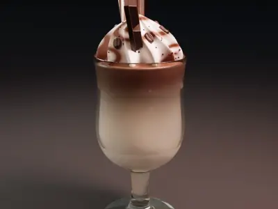 Coffee milkshake 3D model for Advertising 3D model