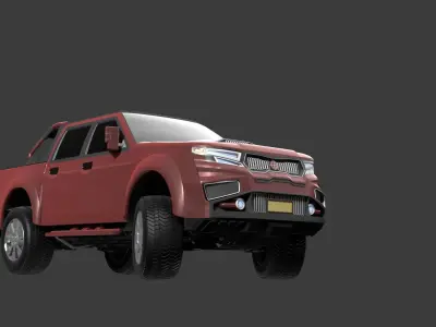 Pickup Low-poly 3D model by alastermedrano