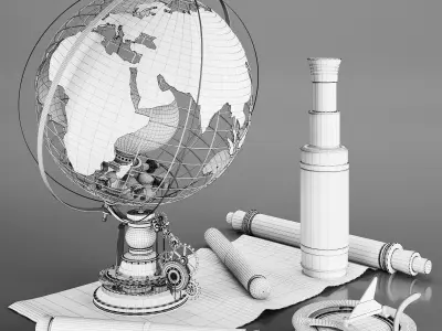 Steampunk Traveler Set 3D model