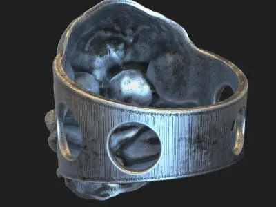 Skull ring jewelry Gangster vol2  3D print model