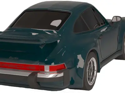 porsche carrera 911 turbo 1980 Low-poly 3D model
