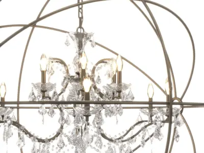 Geneva 18 Light 44 inch Wide Crystal Chandelier 3D model
