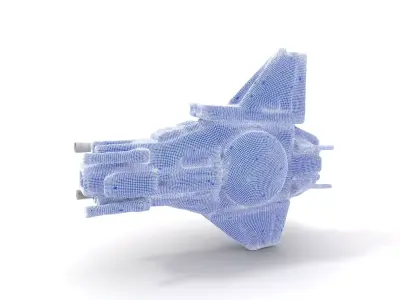 Starfighter Gray Spacecraft model pack Low-poly 3D model
