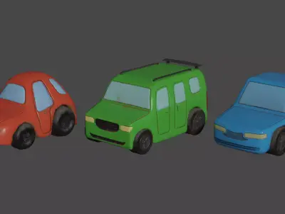 Cartoon Car Collection 3D Model Pack