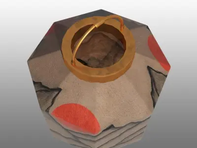 Painted-mountain Paper Lantern 3D model