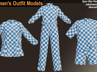 women outfit models 3D model