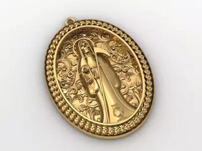  santa muerte holy death small size pendant 3D STL 3DM skull 3D print model