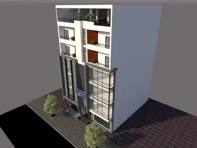 Office and RESIDENTIAL BUILDING 3D model