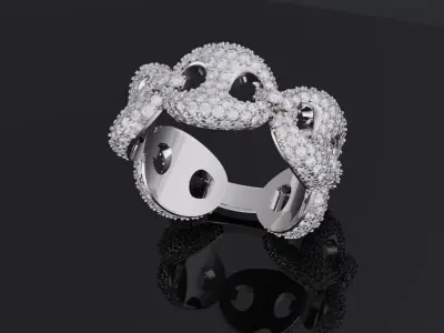 Puff gucci link ring 3D print model