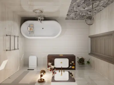 Bathroom Design 2 Blender 2-8 Cycles File 3D model