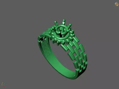 Solitaire Engagement Ring Diamond Women Ring Stone 3D print STL 3D print model