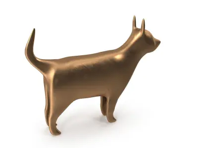 Dog PBR golden Low-poly 3D model