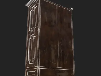 Rustic Medieval Wardrobe Low-poly 3D model