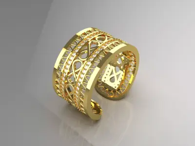 woman gold ring jr00013 3D print model