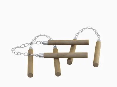 Leather Nunchaku 02 3D model