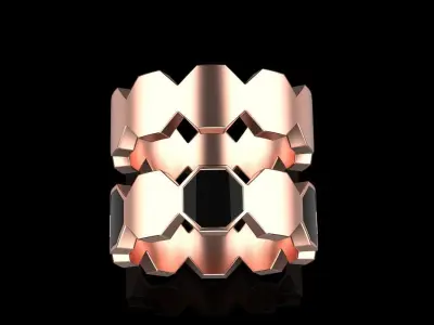 Bee Honeycomb ring 254 3D print model