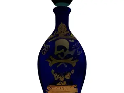 Vintage Blue Poison Bottle Decanter Low-poly 3D model