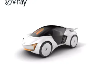 Minimalist Urban Flying Car Model Pack with Smooth Contours Low-poly 3D model