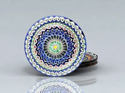 Plate fleur de lis coaster 3D model