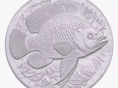 Pan Fish 1 basrelief for 3D printing 3D print model