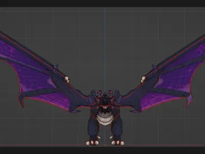 Low Poly Stylized Wyvern Low-poly 3D model