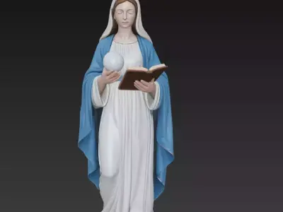 Virgin Mary Sacred Statue Pack - Madonna 3D Sculpture Bundle 3D Model Collection