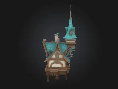 Whimsical Spire House 3D model