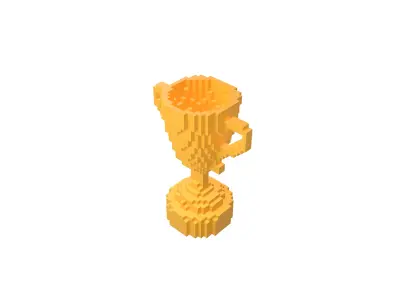 Voxel Trophy v1 002 Low-poly 3D model