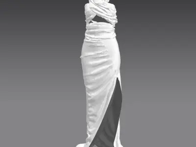 Cross  halter neck blouse belt Low-poly 3D model