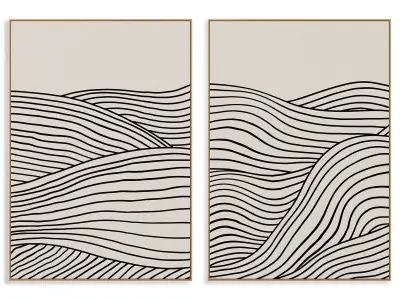 Abstract Painting Frame set 3D model 250