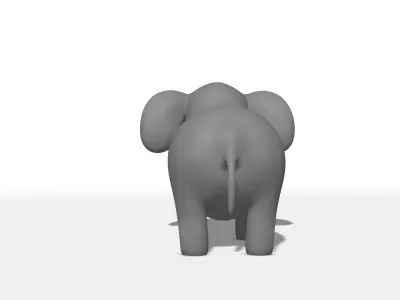 Elephant Rigged Low-poly 3D model