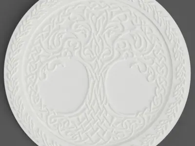 celtic tree coaster - wall decor - table top stl 3D print model