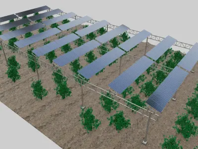 Solar Steel Construction For Farms Type-1 3D model
