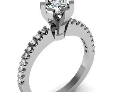 solitaire ring 3D print model 30